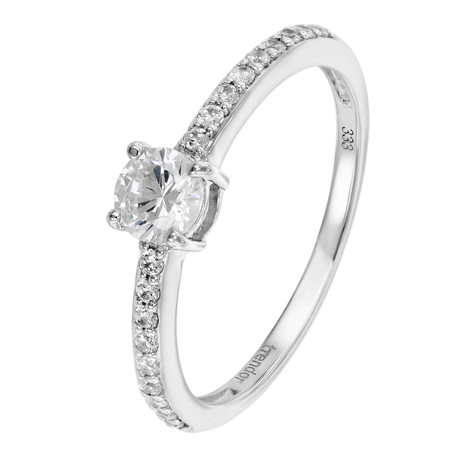trendor Goldring Verlobungsring Weißgold 333 (8 Karat) Damenmit 19 Zirkonia günstig online kaufen