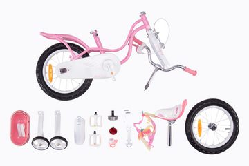 RoyalBaby Kinderfahrrad Rosa Little Swan Kinder Fahrrad für Mädchen, 1 Gang, mit Stützräder