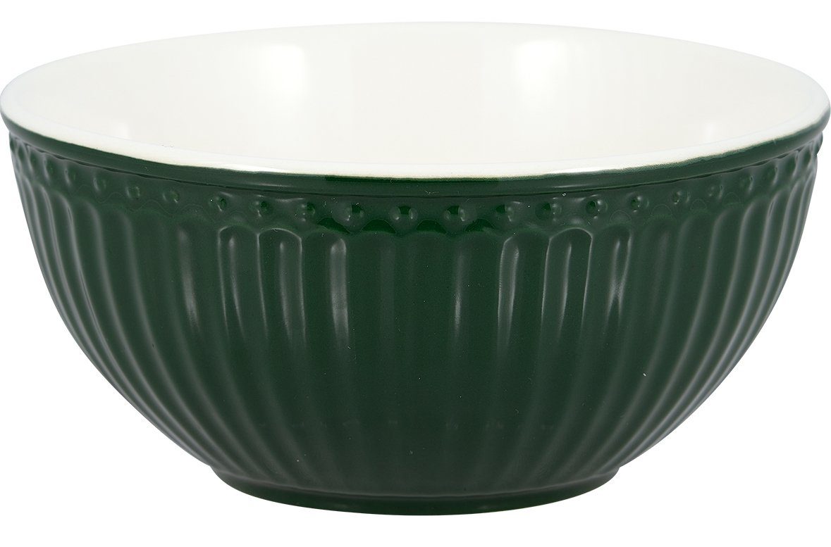 Greengate Müslischale Alice Müslischale pinewood green 14 cm, Steinzeug, (Schüsseln & Schalen)