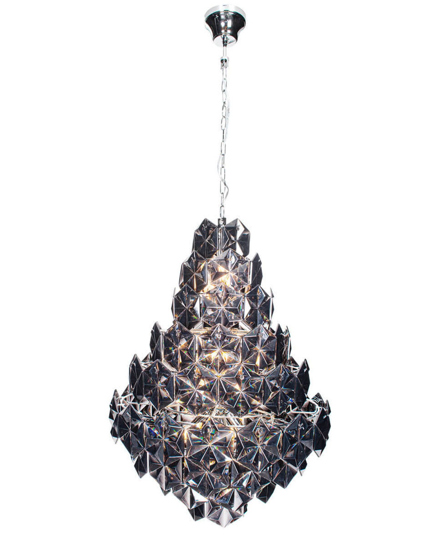Licht-Erlebnisse Kronleuchter ORJAN, ohne Leuchtmittel, Kristall Kronleuchter Schwarz 58 cm breit H: max. 120 cm 11x E14