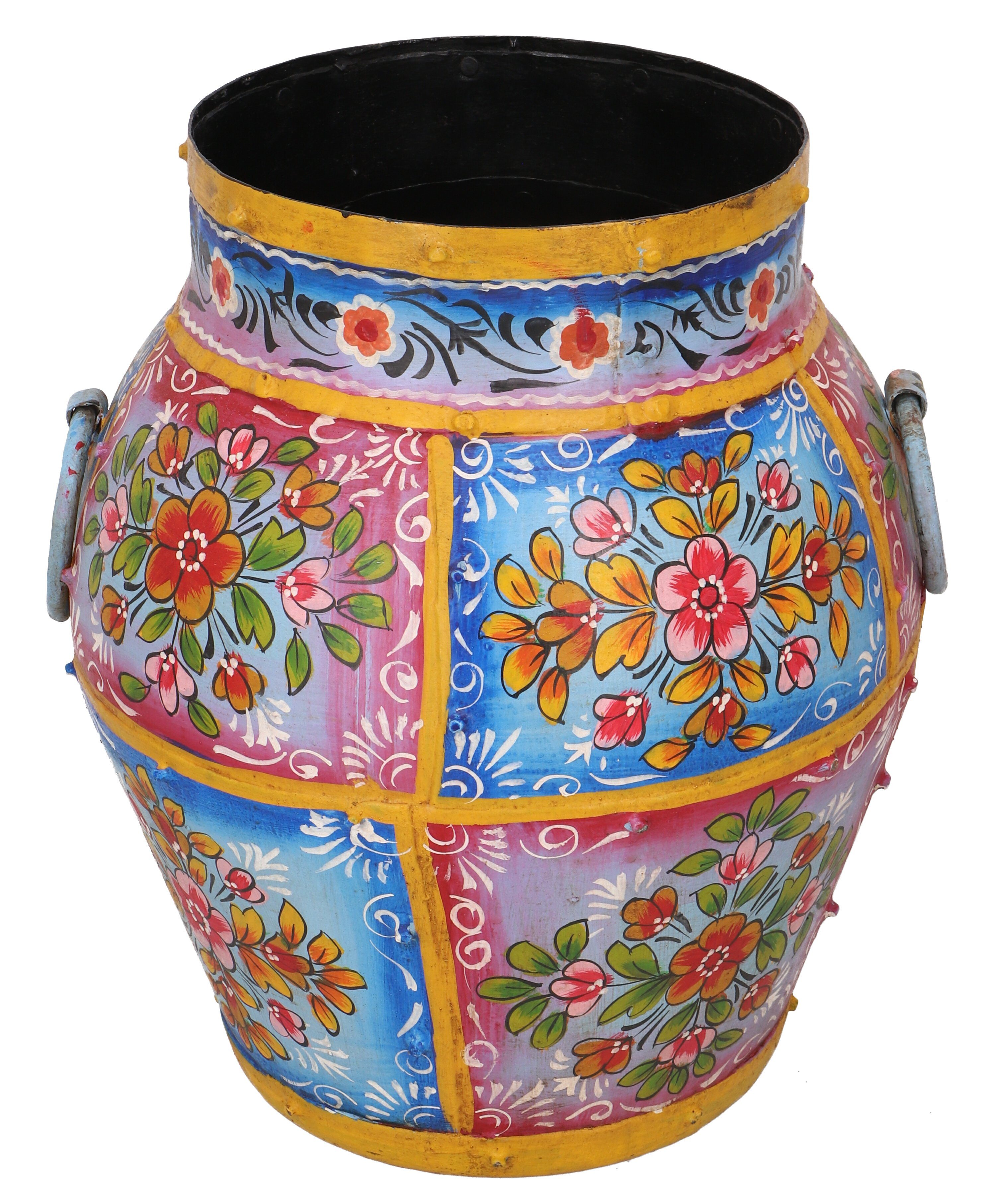 Guru-Shop Dekovase handbemalt.. Vintage Metall Vase, (40*33*33)-Design 3 Rajasthan, Krug s