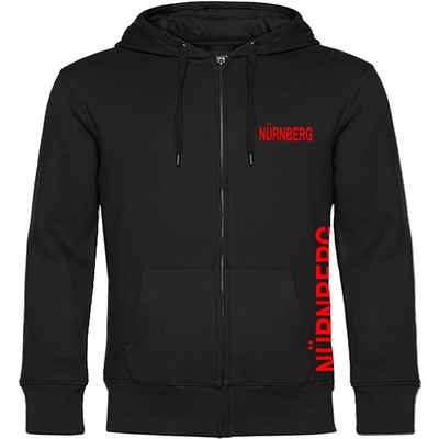 multifanshop Kapuzensweatjacke Nürnberg - Brust & Seite - Pullover