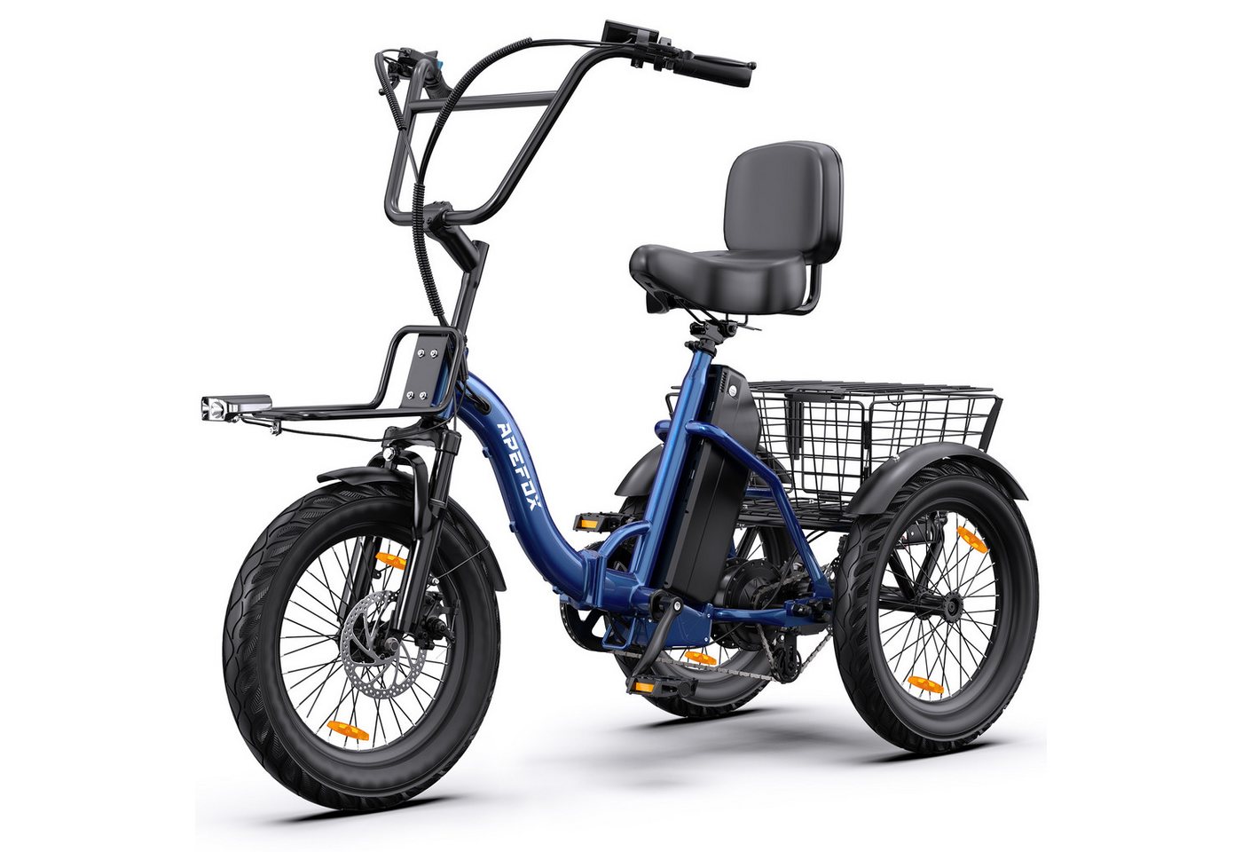 Vankel E-Bike Cityrad Elektro-Dreirad Herren u. Damen Erwachsene 3 Rad 80km 720Wh faltbar, Kettenschaltung, Heckmotor, 720 Wh, Pedelec mit …