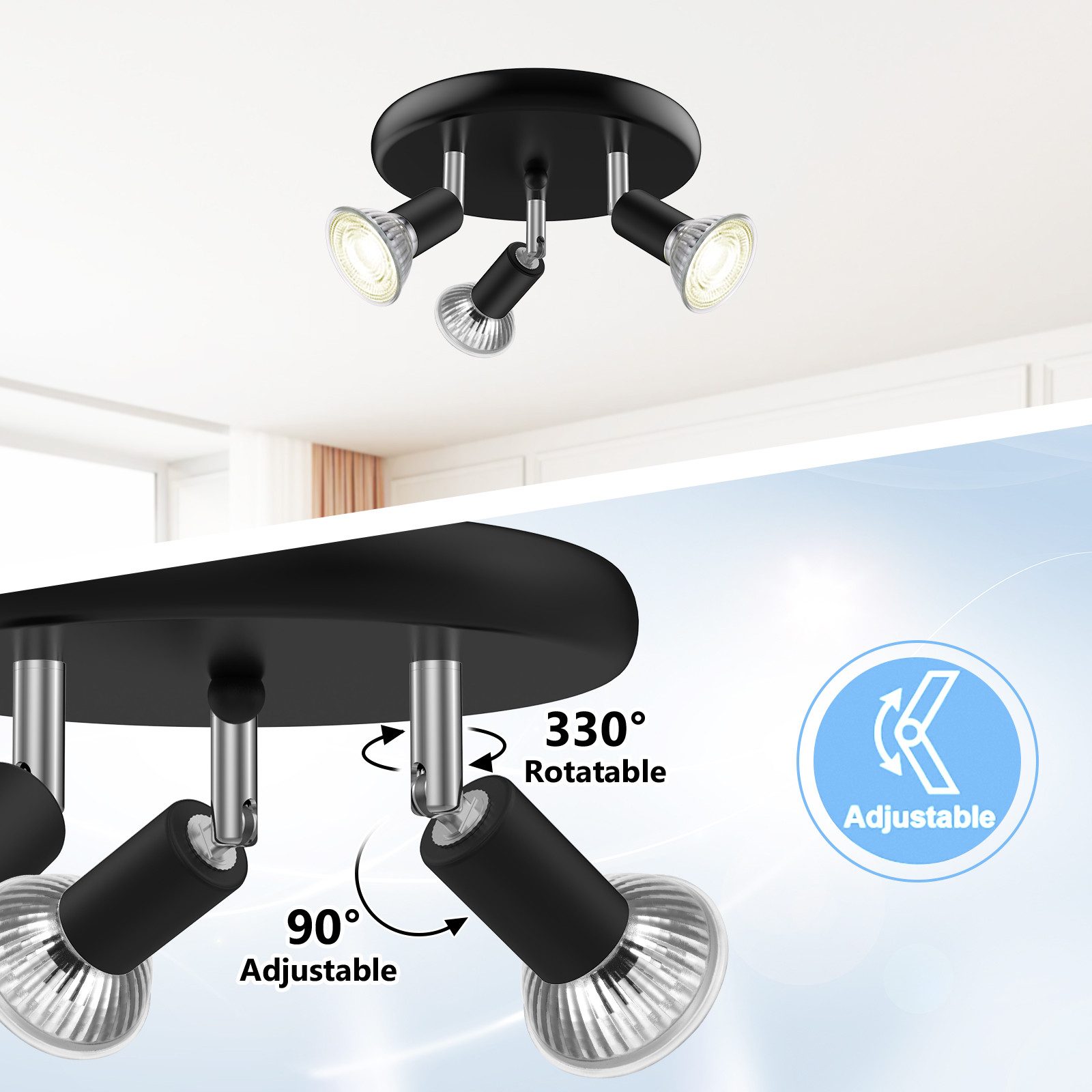 BlingBin Deckenleuchten Deckenstrahler LED Deckenlampe Schwenkbar günstig online kaufen