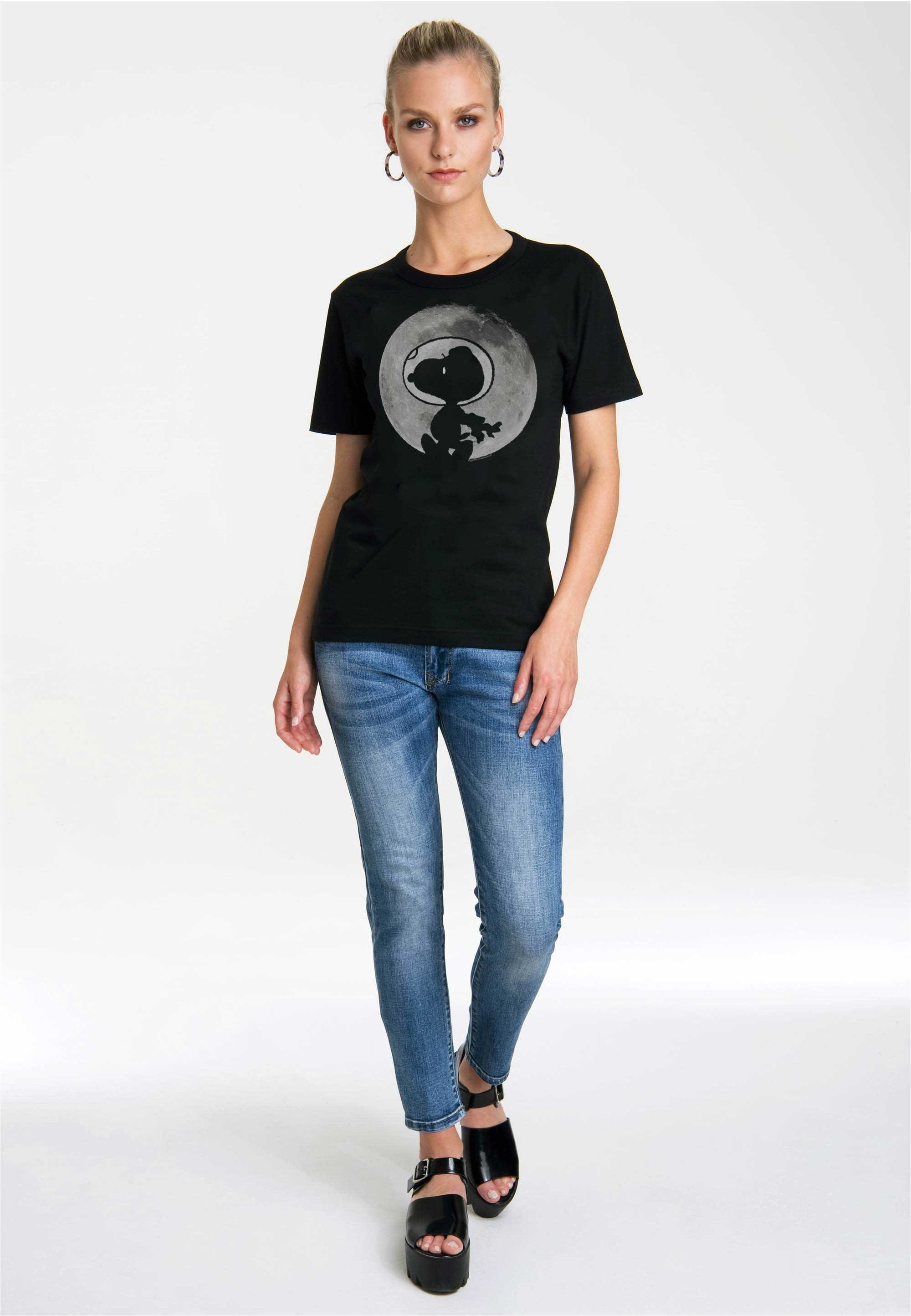 LOGOSHIRT T-Shirt Snoopy - Mond mit Snoopy-Motivdruck im Retro-Look