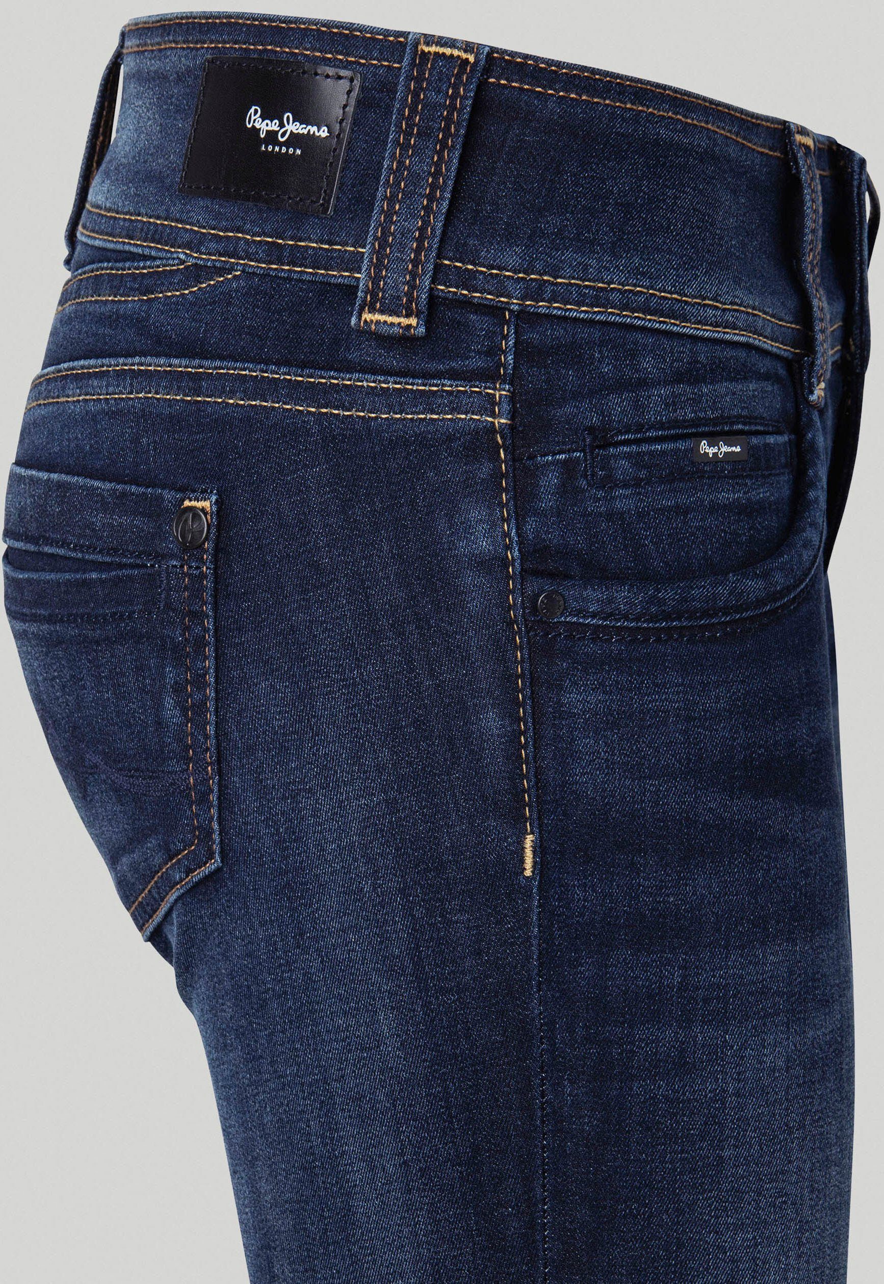 Pepe Jeans Straight-Jeans GEN in Baumwoll-Qualtät mit geradem Bein und Doppel-Knopf-Bund