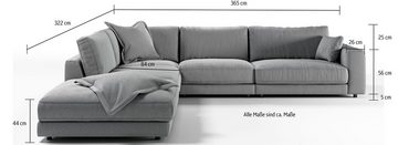 3C Candy Ecksofa Enisa II L-Form, incl. 3 Flatterkissen, wahlweise mit Flecken-Schutz-Bezug Easy care