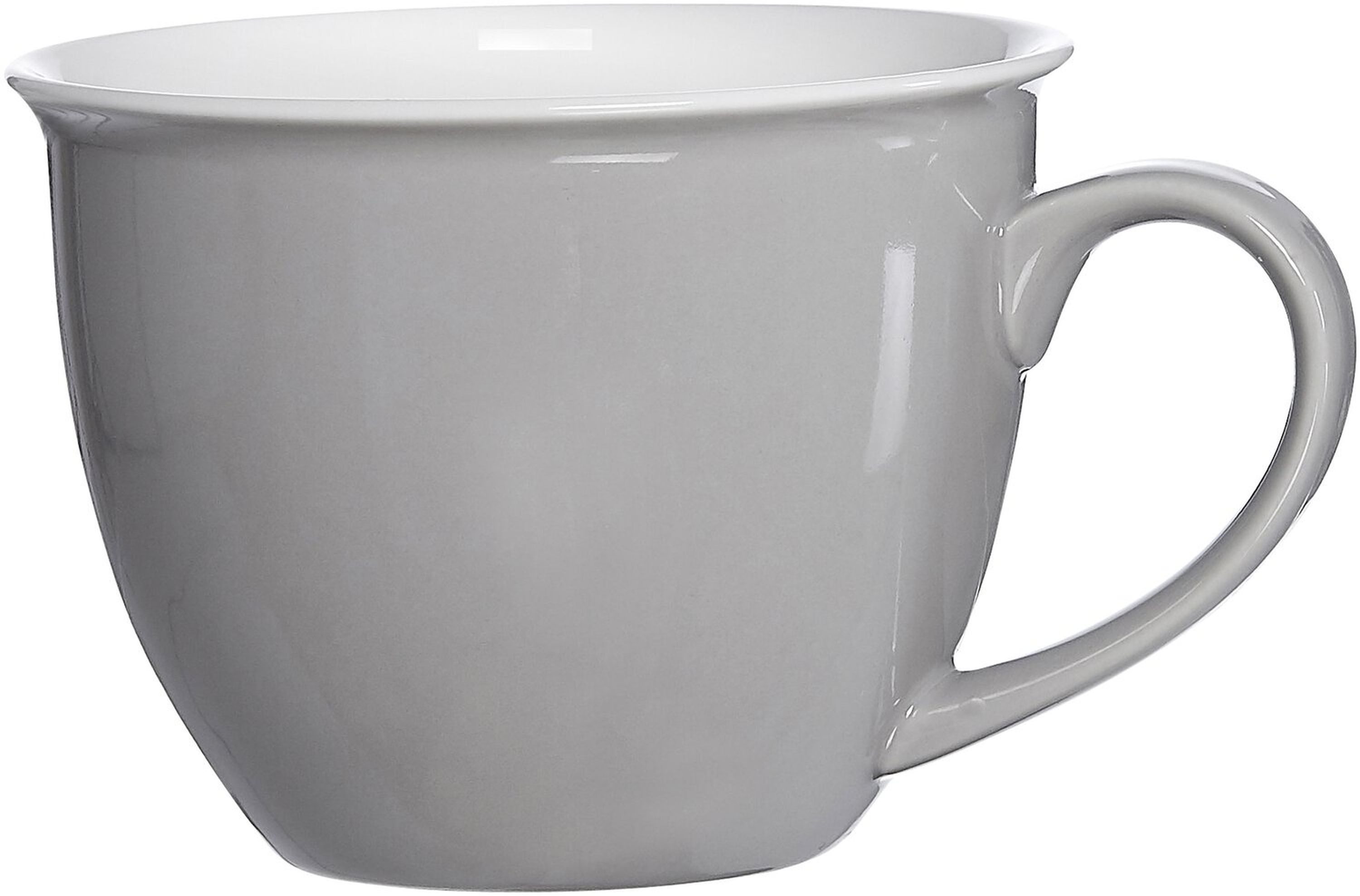 Ritzenhoff & Breker Tasse Milchkaffee Obertasse Kaffeetasse doppio grau Porzellan 350 ml, 1-tlg., Porzellan