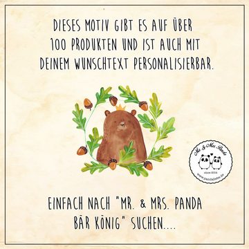 Mr. & Mrs. Panda Poster DIN A5 Bär König - Grau Pastell - Geschenk, weltbester Papa, Daddy, P, Bär König (1 St), Breites Motivspektrum
