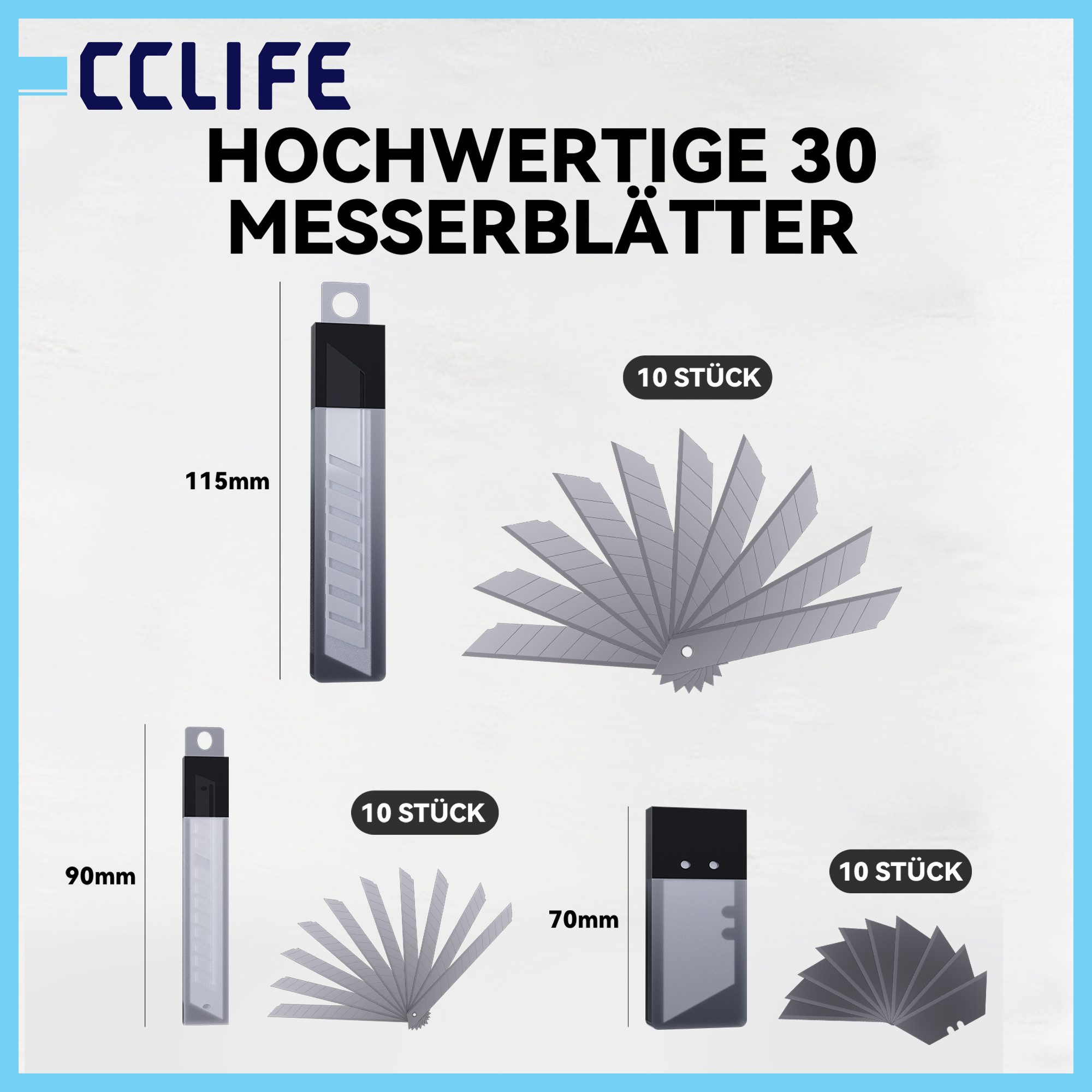 CCLIFE Cuttermesser CCLIFE 6-teiliges Cutter Set fuer Basteln und Modellbau, (6-tlg)