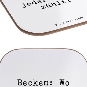 Mr. & Mrs. Panda Getränkeuntersetzer Becken Schlag - Weiß - Geschenk, Musiker, Musikinstrument, Geschenk M, 1-tlg., Innovative Designs