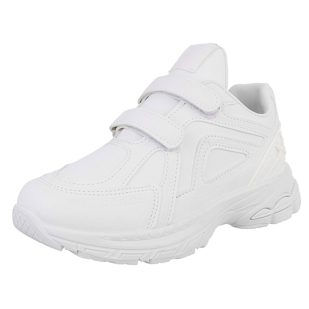 Ital-Design Vielseitige Kinderschuhe mit Klettverschluss für Alltag Sneaker (89545373) Flach Freizeitschuhe in Weiß