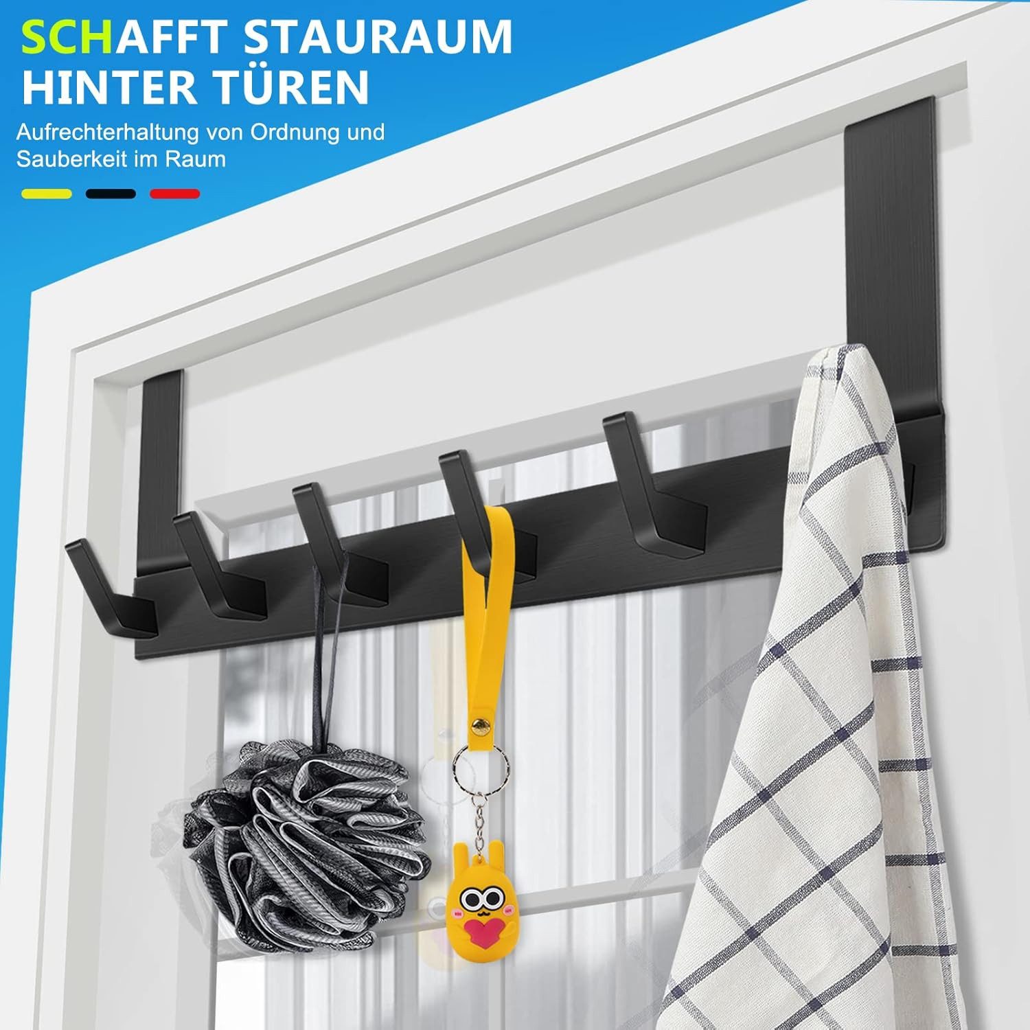 Refined Living Türhaken Türgarderobe zum Einhängen mit 6 Haken, ohne Bohren günstig online kaufen