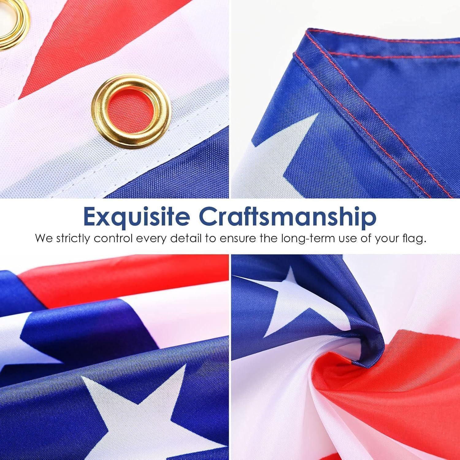 LuxusKollektion Flagge Flagge USA 90 x 150 cm Messing Ösen Farben Deko 4 Stück USA Flagge