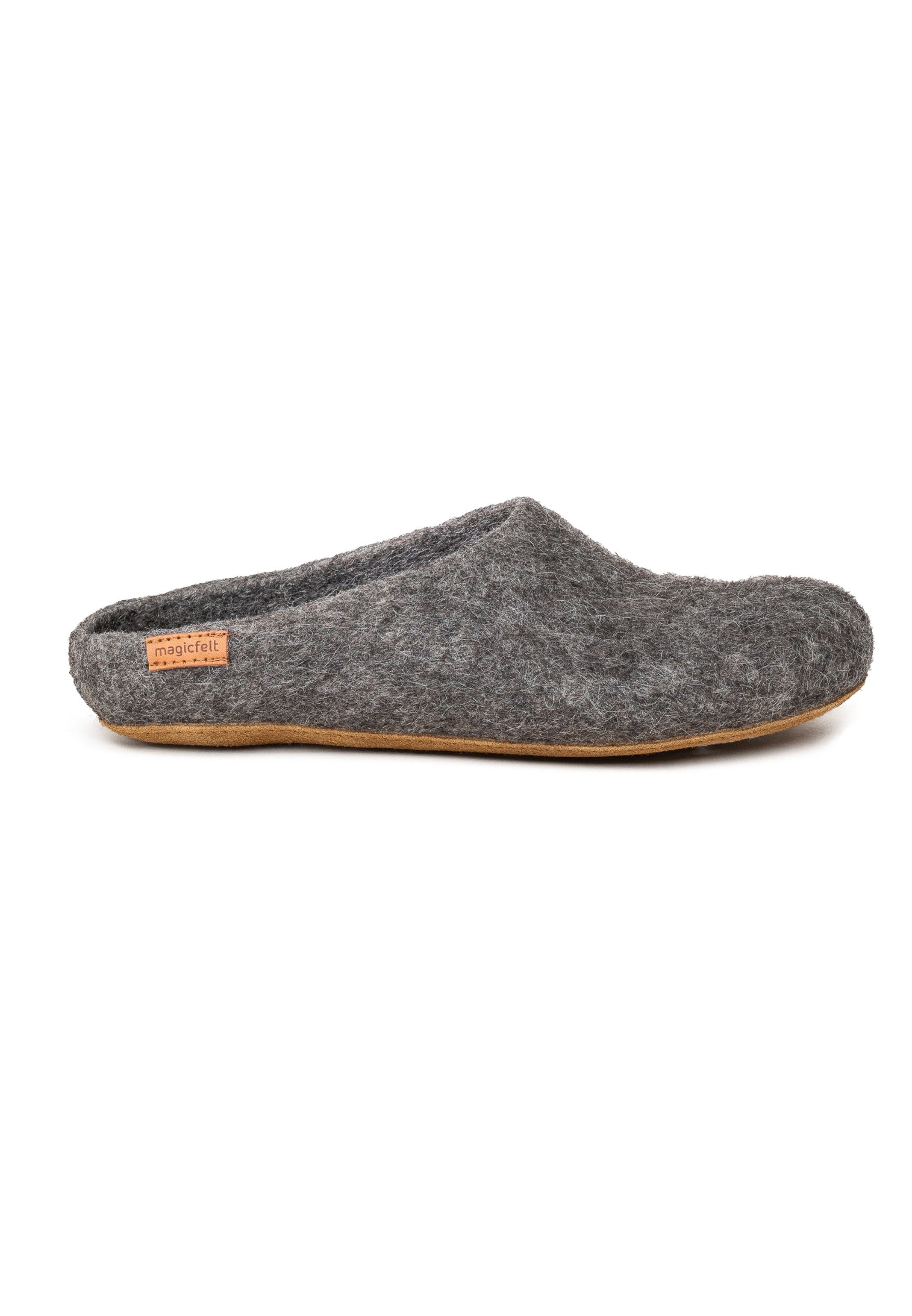 Magicfelt Filz Pantoffel (1-tlg) Pantoffeln - Aus 100% reiner Steinschafwolle, Mit Ledersohle