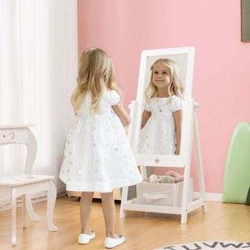 COSTWAY Ganzkörperspiegel Kinder Standspiegel, mit Ablage, 45 x 40 x 112cm