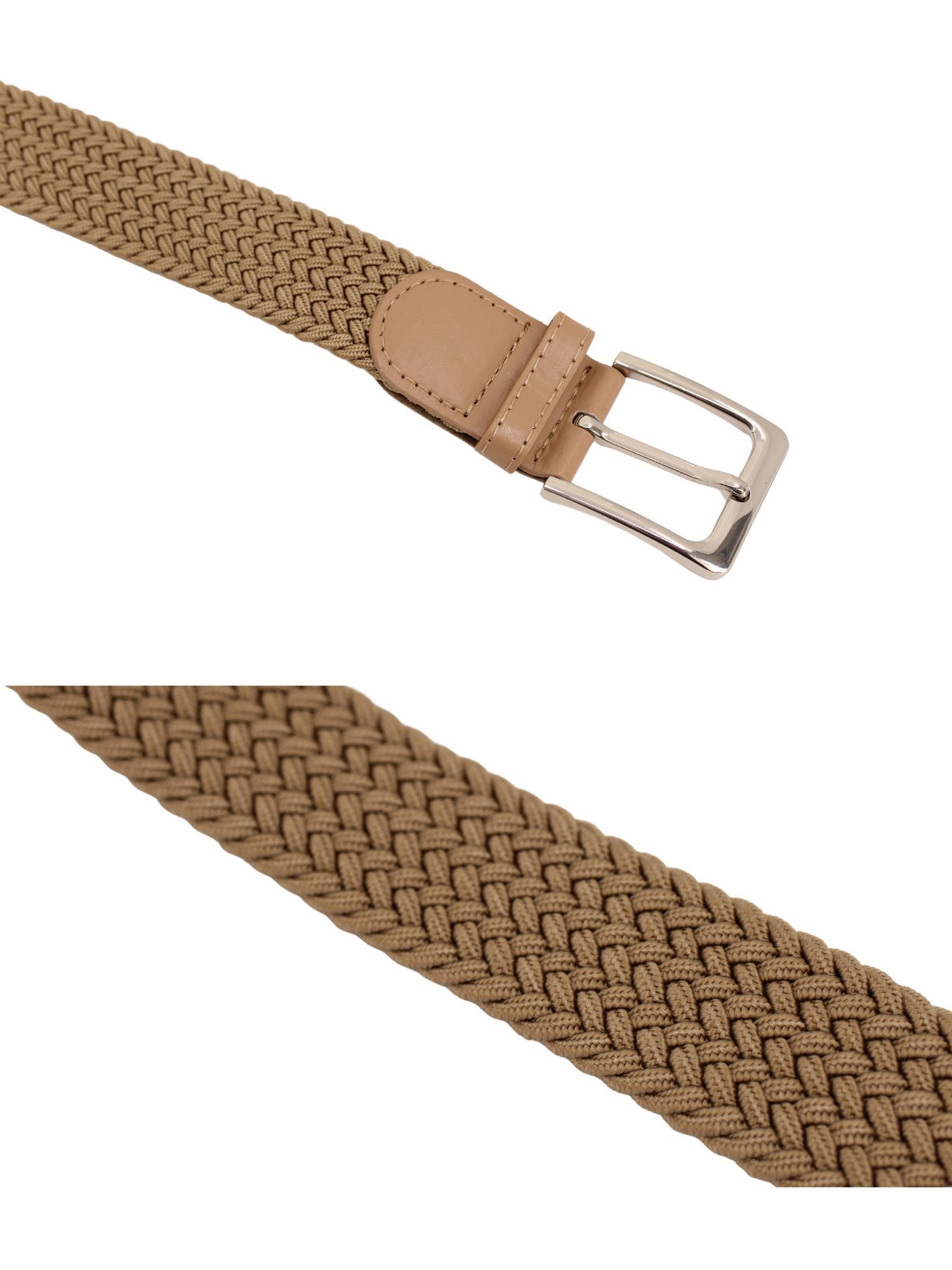 Adel Accessoires Flechtgürtel Unisex Flechtgürtel – Elastisch, 3,5 cm breit, in 15 Farben Dehnbar, ohne Lochsystem, individuell verstellbar