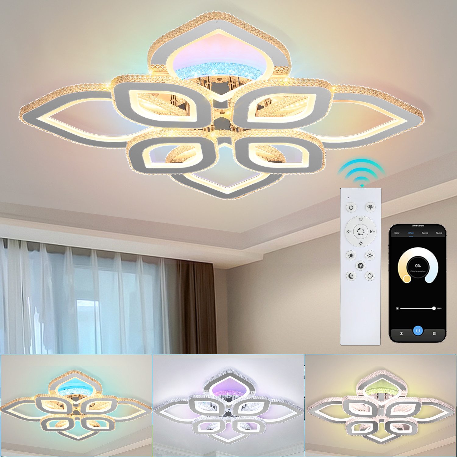 LETGOSPT Deckenleuchte 32W Modern LED Deckenlampe günstig online kaufen