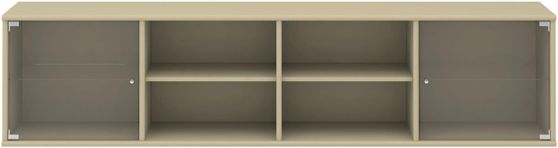 Hammel Furniture Regal Mistral, Hochwertig Lowboard, hängend/stehend montierbar, mit zwei Glastüren, B: 177 cm, lowboard, anpassungsbar Designmöbel beige