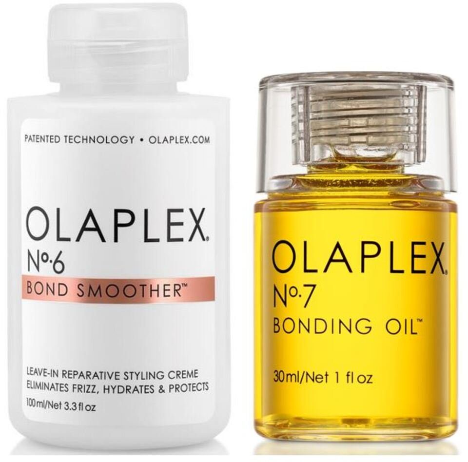 Olaplex Haarpflege-Set No. 6 + No. 7, Set, 2-tlg., Stärkend, Feuchtigkeitsspendend, Anti-Frizz, Hitzeschutz