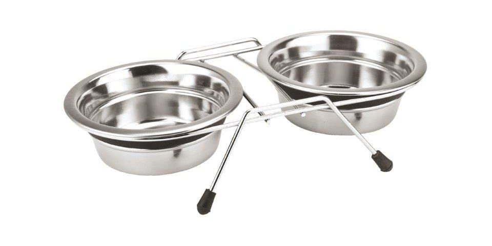 Hunde-Futterspender Nobby Doppelnapf Edelstahl Silent Diner 200 ml