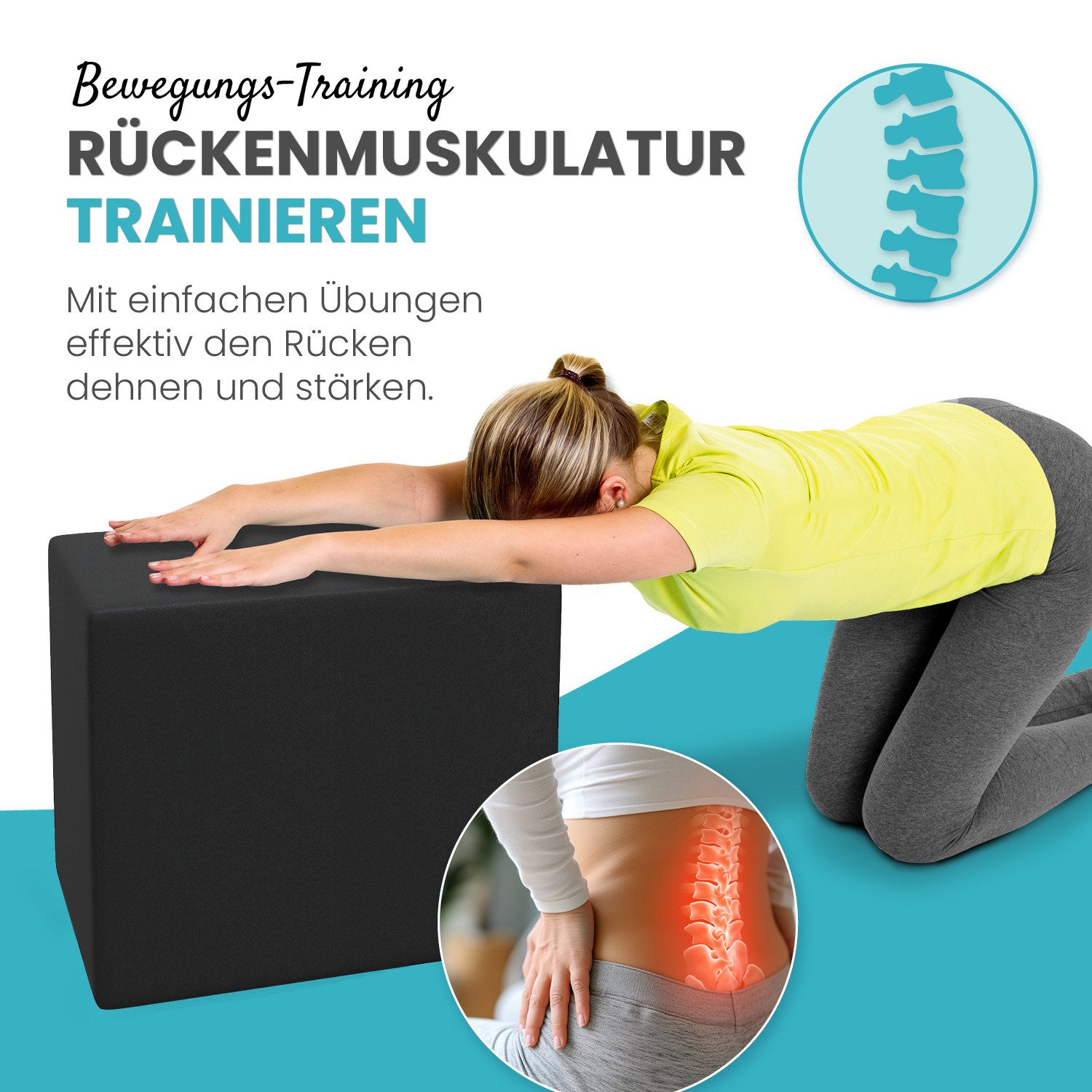 ELONEO Lagerungskissen Stufenlagerungswürfel, Stufenbett mit Bezug, 40x50x50cm – Bild 4 von 5