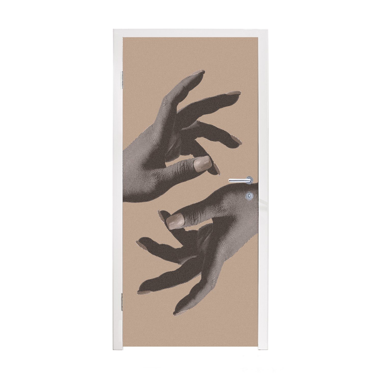 MuchoWow Türtapete Vintage - Hand - Design, Matt, bedruckt, (1 St), Fototapete für Tür, Türaufkleber, 75x205 cm