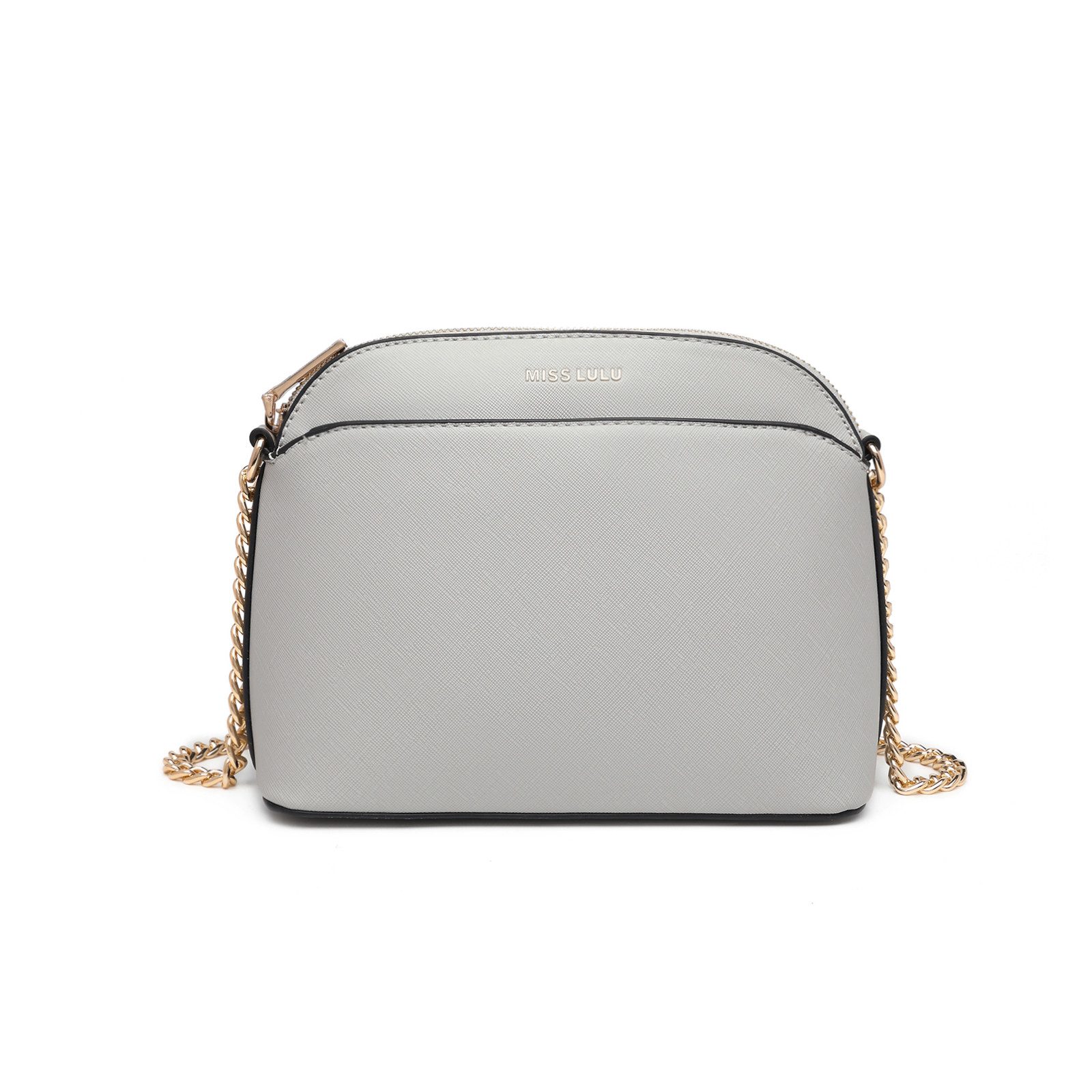 Miss Lulu Damen Umhängetasche Aus Leder – Verstellbarer Gurt, Pilznieten, 23x14x11 Cm – Schwarz, Rot, Grün
