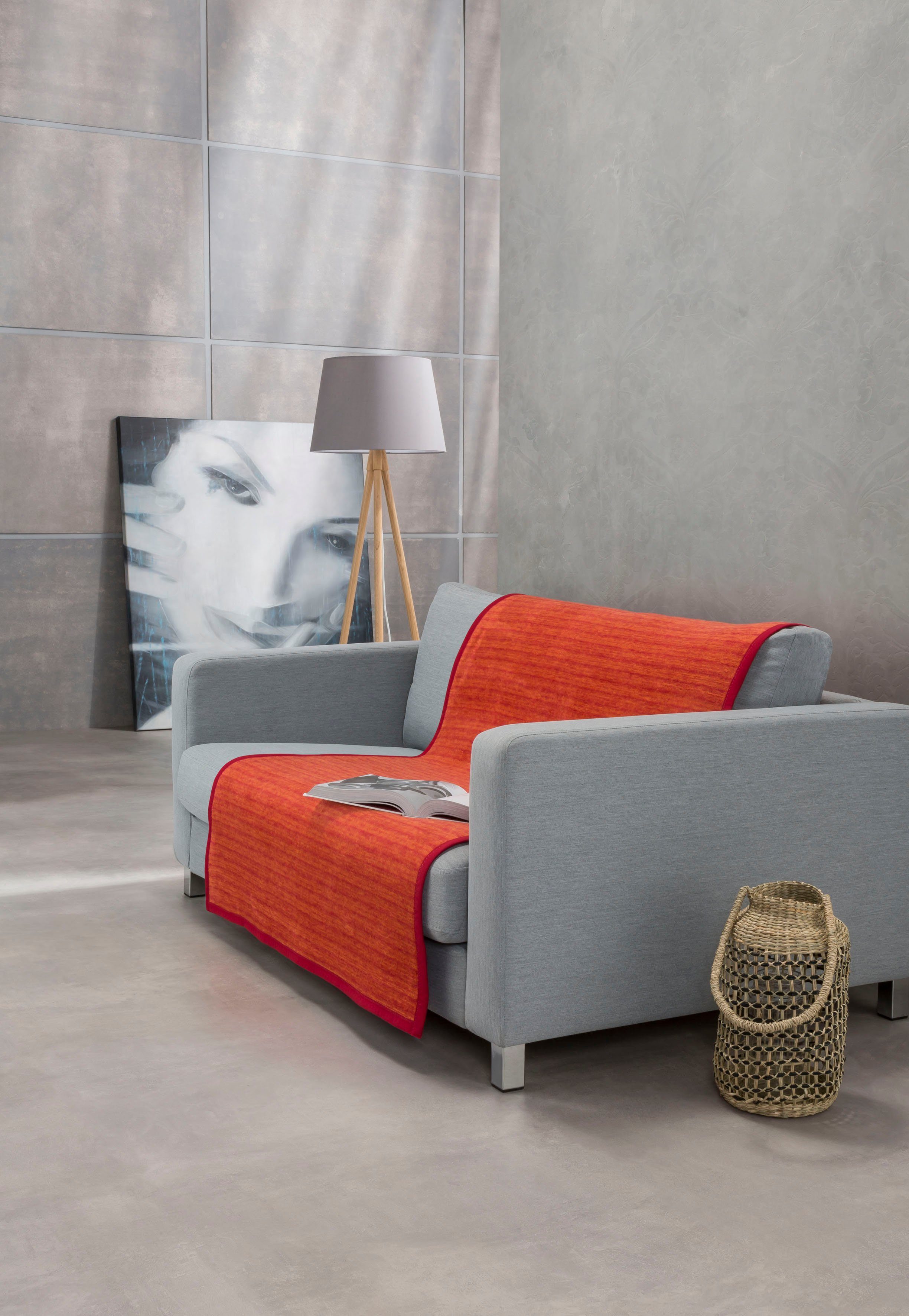 Zum supergünstigen Preis angeboten Streifen rot/orange IBENA, Sofaschoner modernen mit Fano