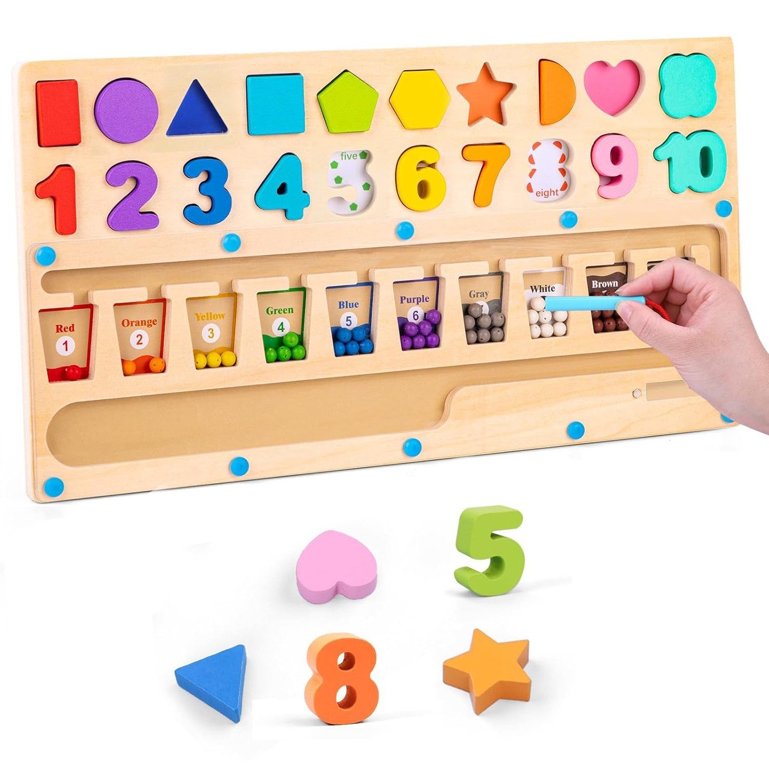 Motorikwürfel Montessori Motorik Holzspielzeug - Sortier- & Stapelspiel für Kinder