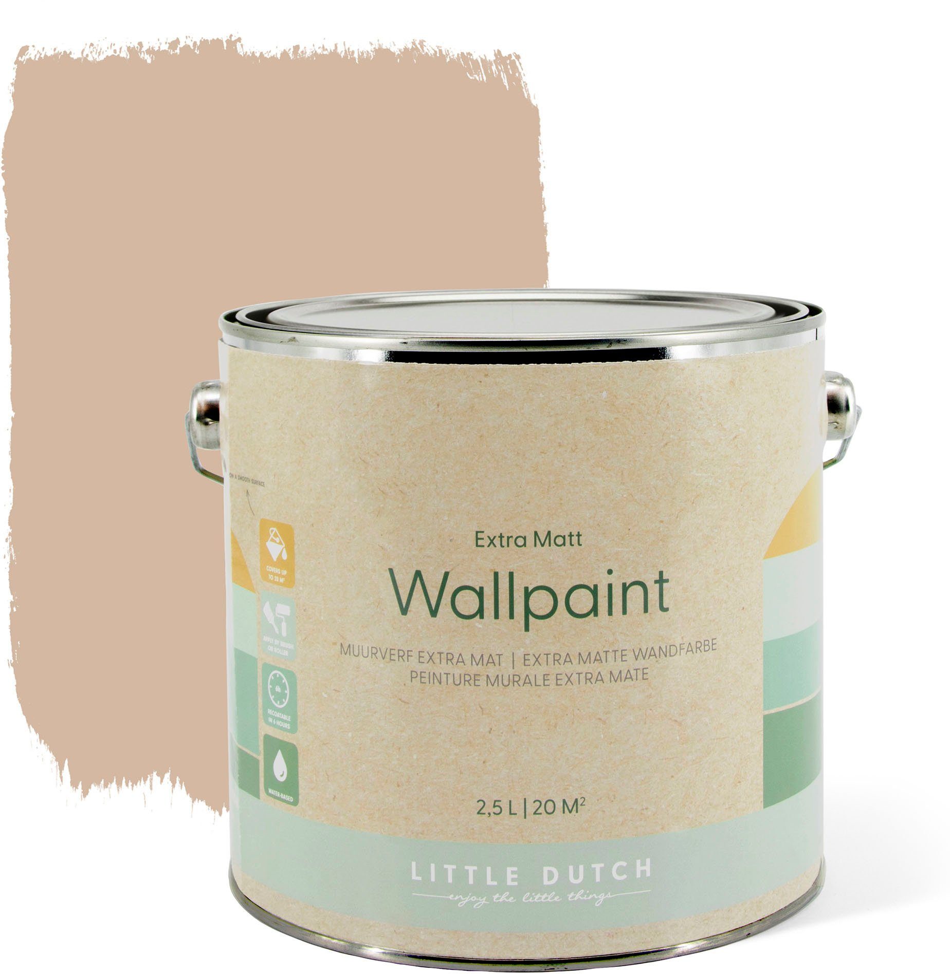 LITTLE DUTCH Wandfarbe Wallpaint, extra matt, hochdeckend und waschbeständig, für Kinderzimmer geeignet Pure Beige