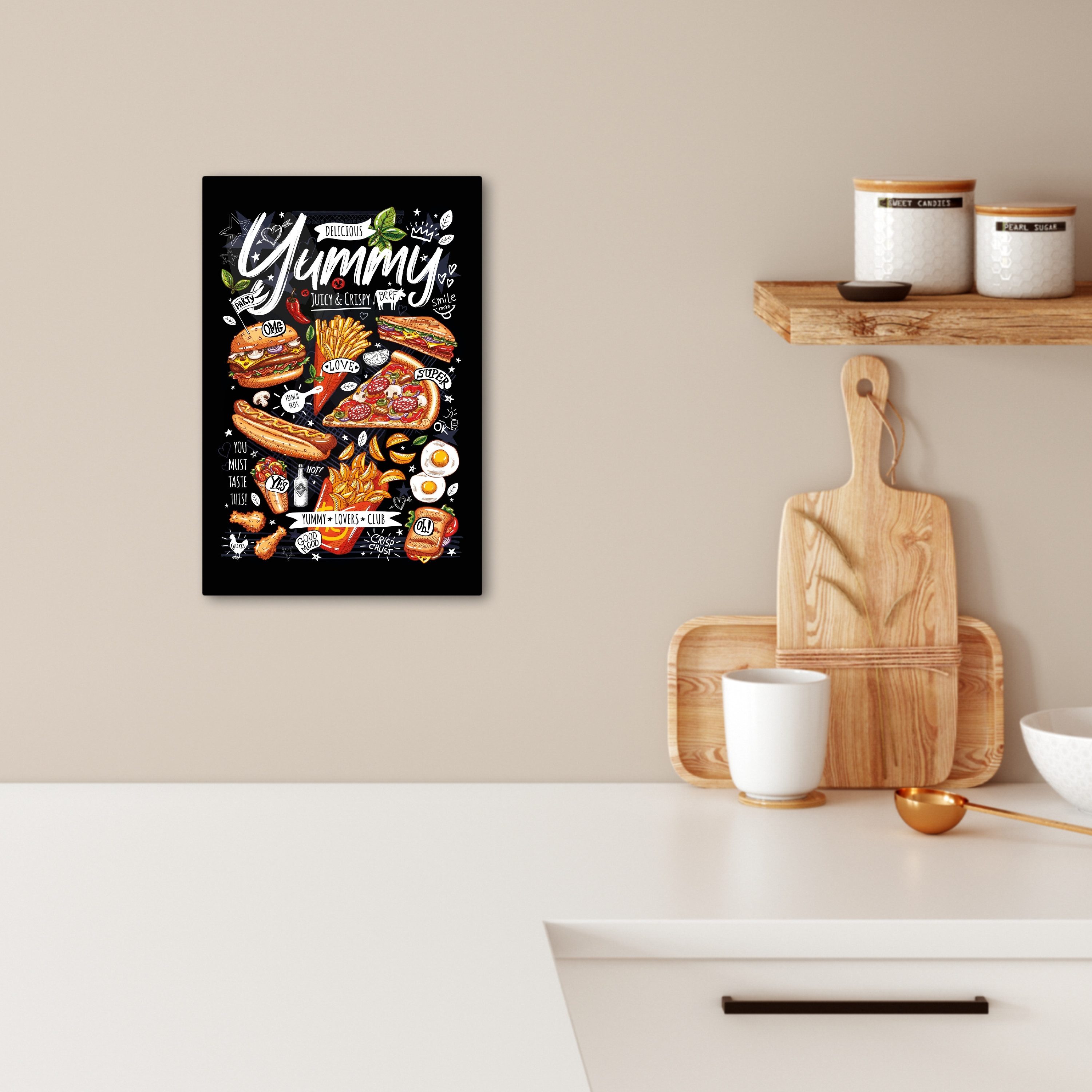 OneMillionCanvasses® Leinwandbild Fast Food - Speisekarte günstig online kaufen