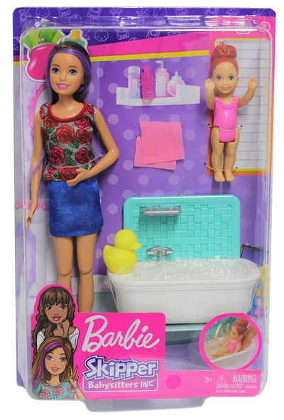 Barbie Anziehpuppe FXH05 Barbie Skipper Babysitter Spielset Wanne (3-tlg., inkl. Wanne)