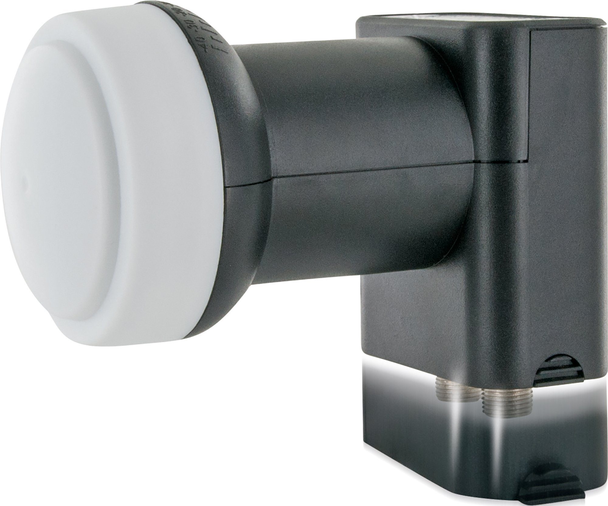 Schwaiger 714289 Universal-Twin-LNB (für 2 Teilnehmer, herausziehbare Wetterschutzabdeckung, hellgrau)