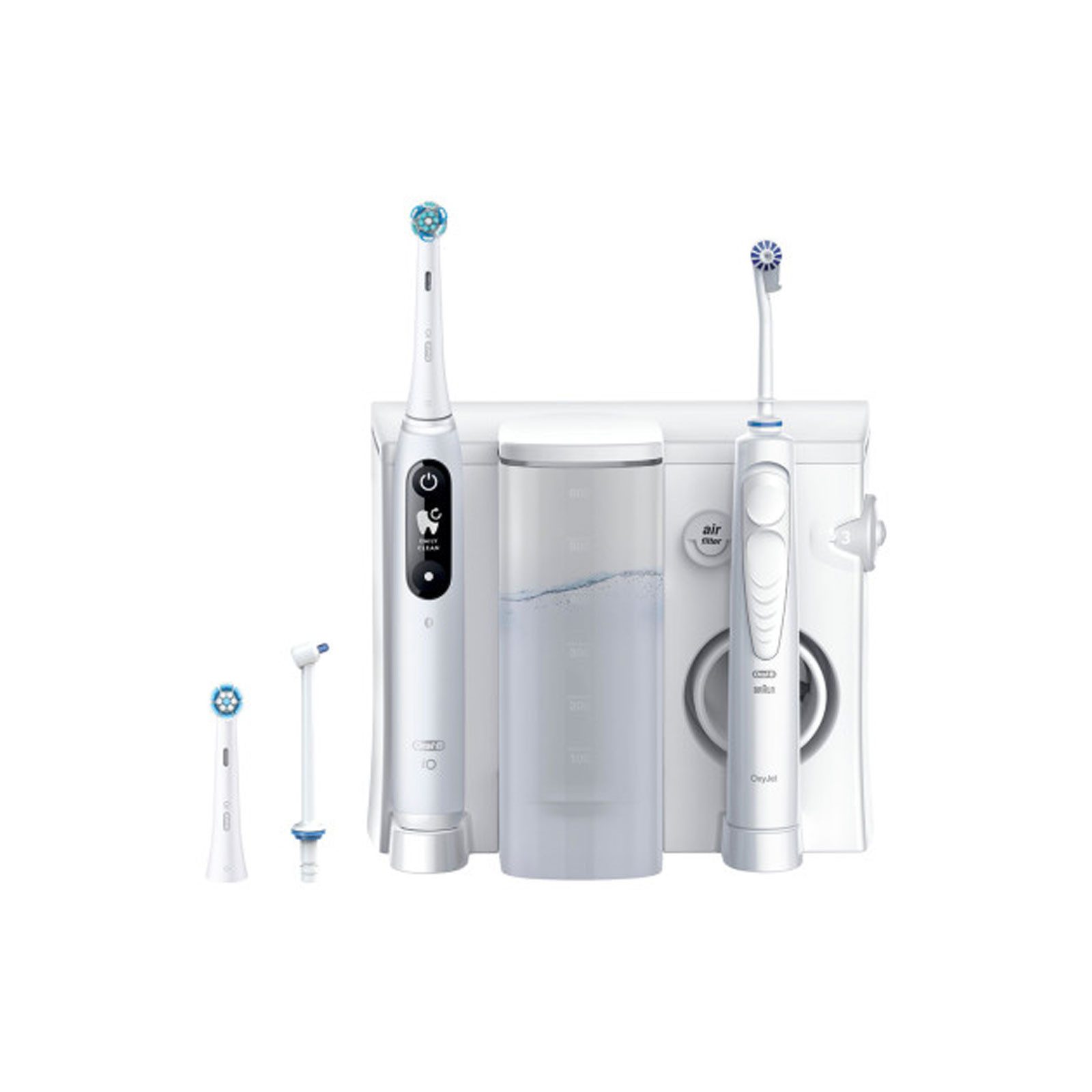 Oral-B Elektrische Zahnbürste Health Center Oxyjet + iO6, Ladestation, Interaktives Display, Künstliche Intelligenz