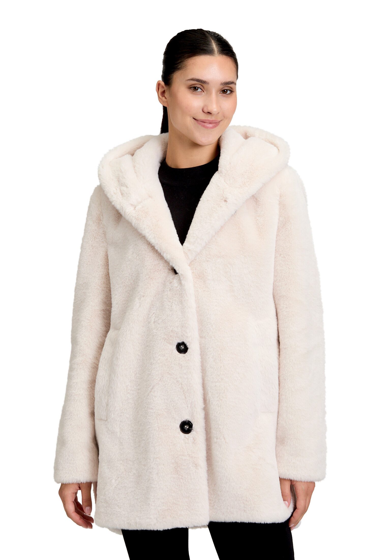 Betty Barclay Plüschjacke Damen mit Kapuze