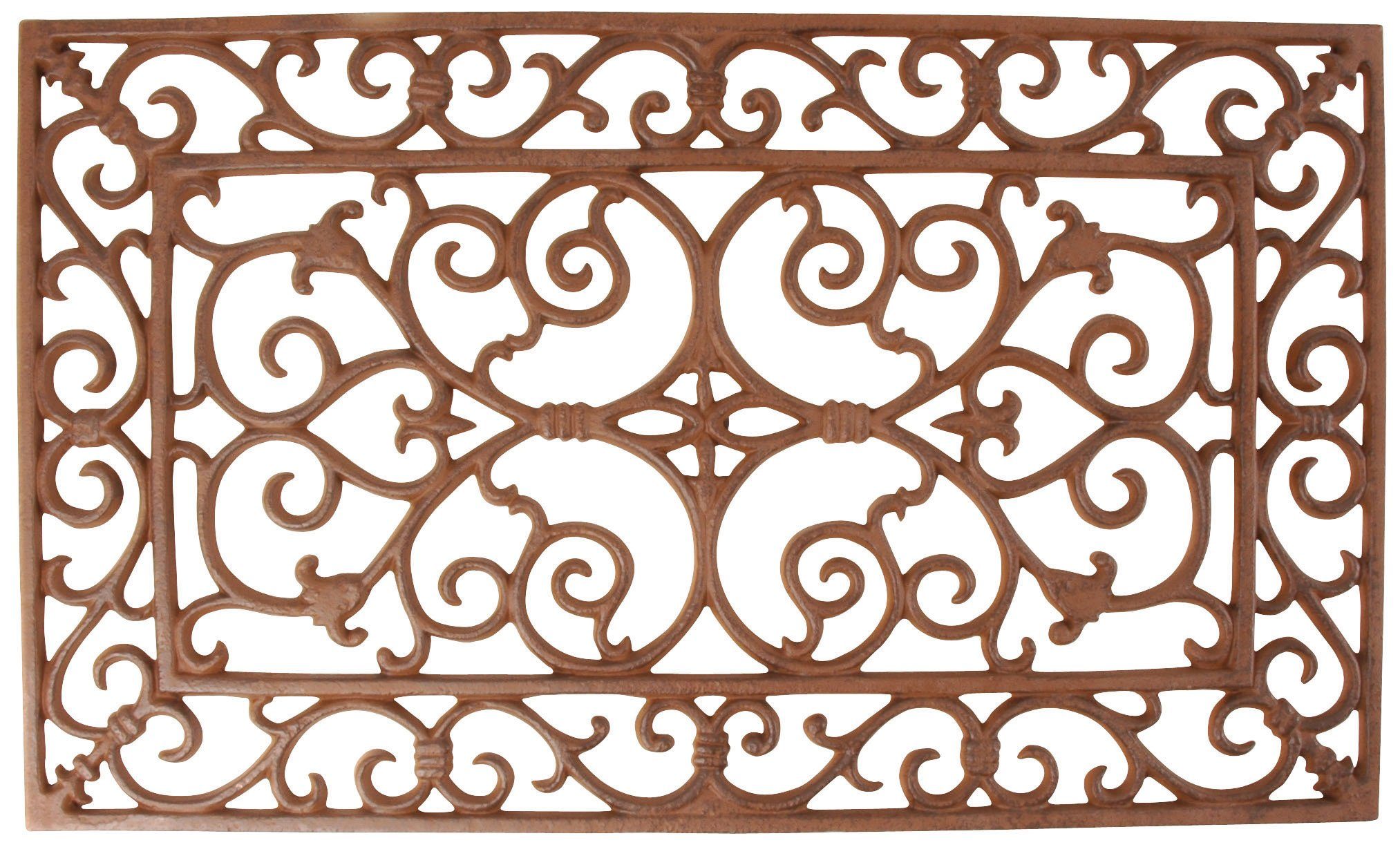 esschert design Fußmatte Fußmatte Tür Matte Fußabtreter Gusseisen Landhaus rechteckig