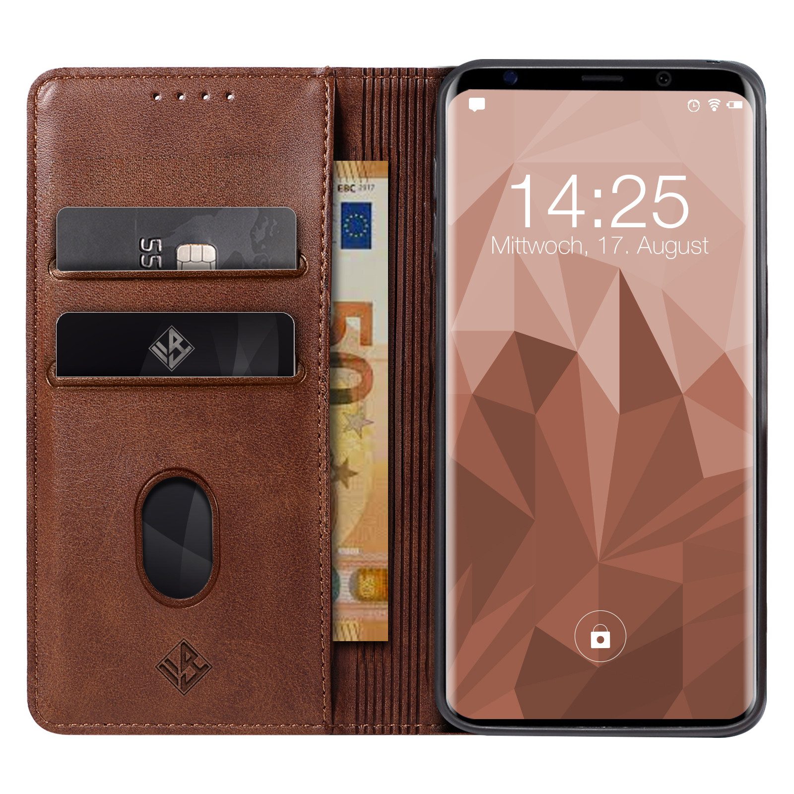 Tec-Expert Handyhülle Tasche Hülle für Samsung Galaxy S9 5.8 Zoll, 5.8", Cover Klapphülle Case mit Kartenfach Fliphülle aufstellbar