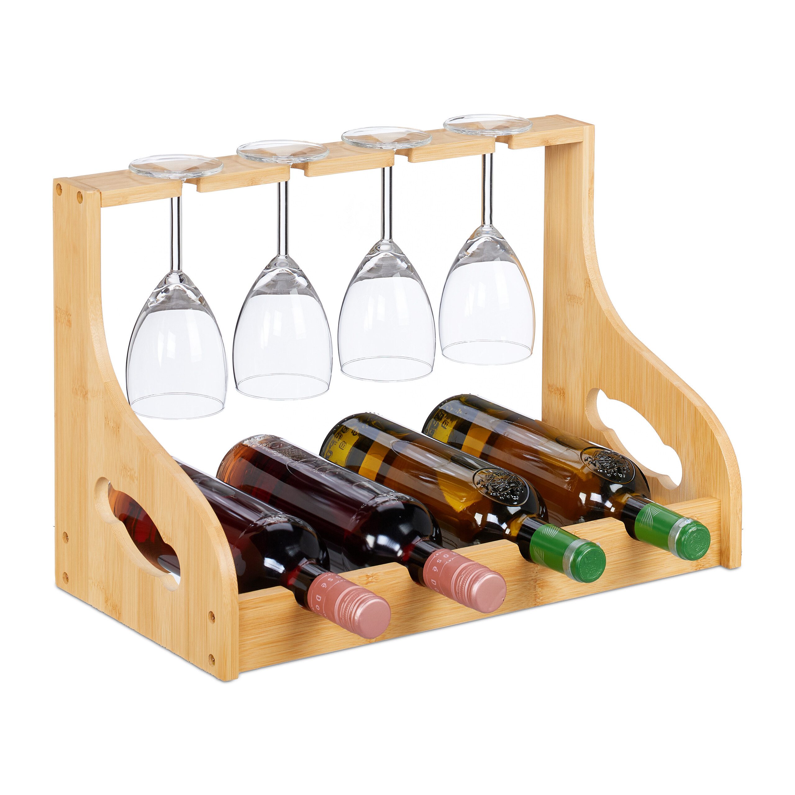 relaxdays Weinregal mit Glashalt günstig online kaufen