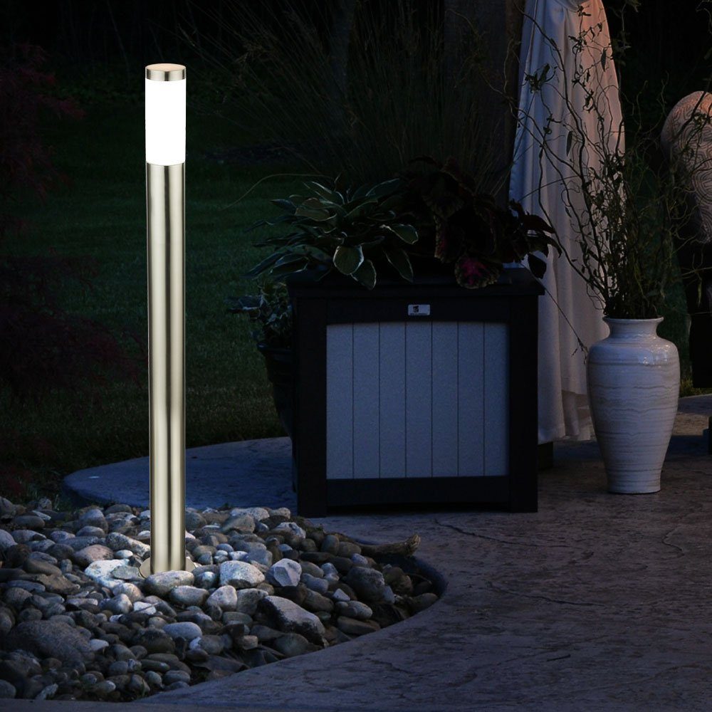 Weg Außen-Stehlampe, Leuchtmittel Warmweiß, etc-shop LED Garten Beleuchtung Set Stand Bewegungsmelder Lampen LED inklusive, 2er Außen