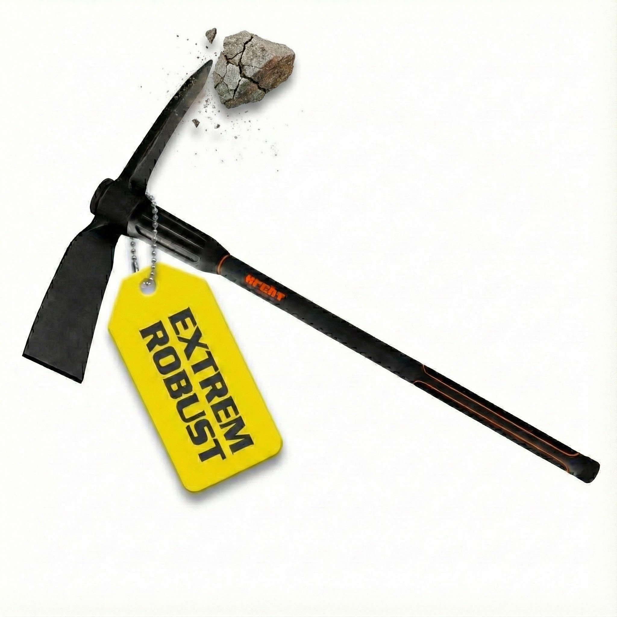 Hecht Gartenhacke Spitzhacke Kreuzhacke 91 cm Länge Fiberglaskern Gummigriff, 2 cm Metallstärke