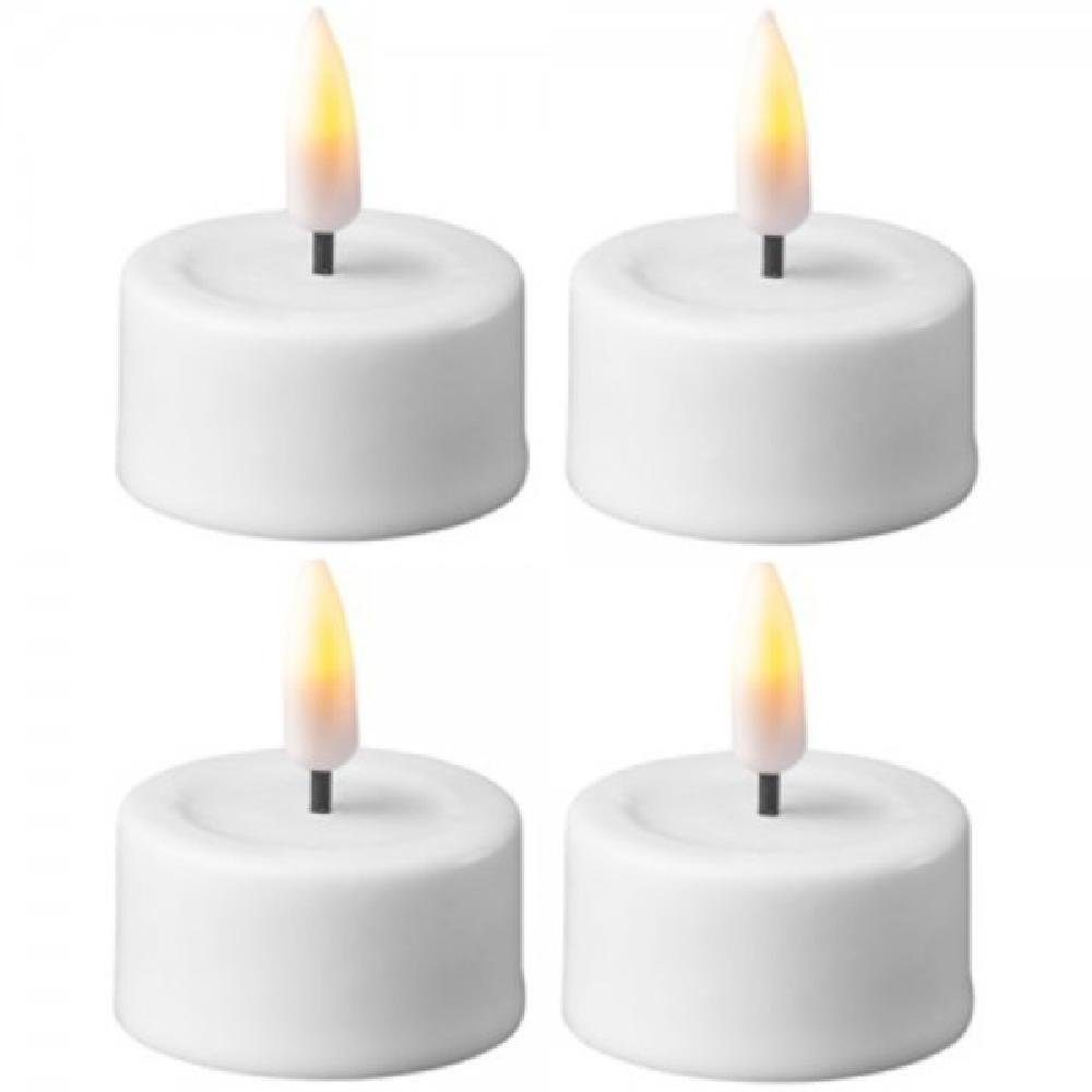 Deluxe Homeart Kerzenhalter Teelichte LED Weiß (3,5x4cm) (4-teilig) günstig online kaufen