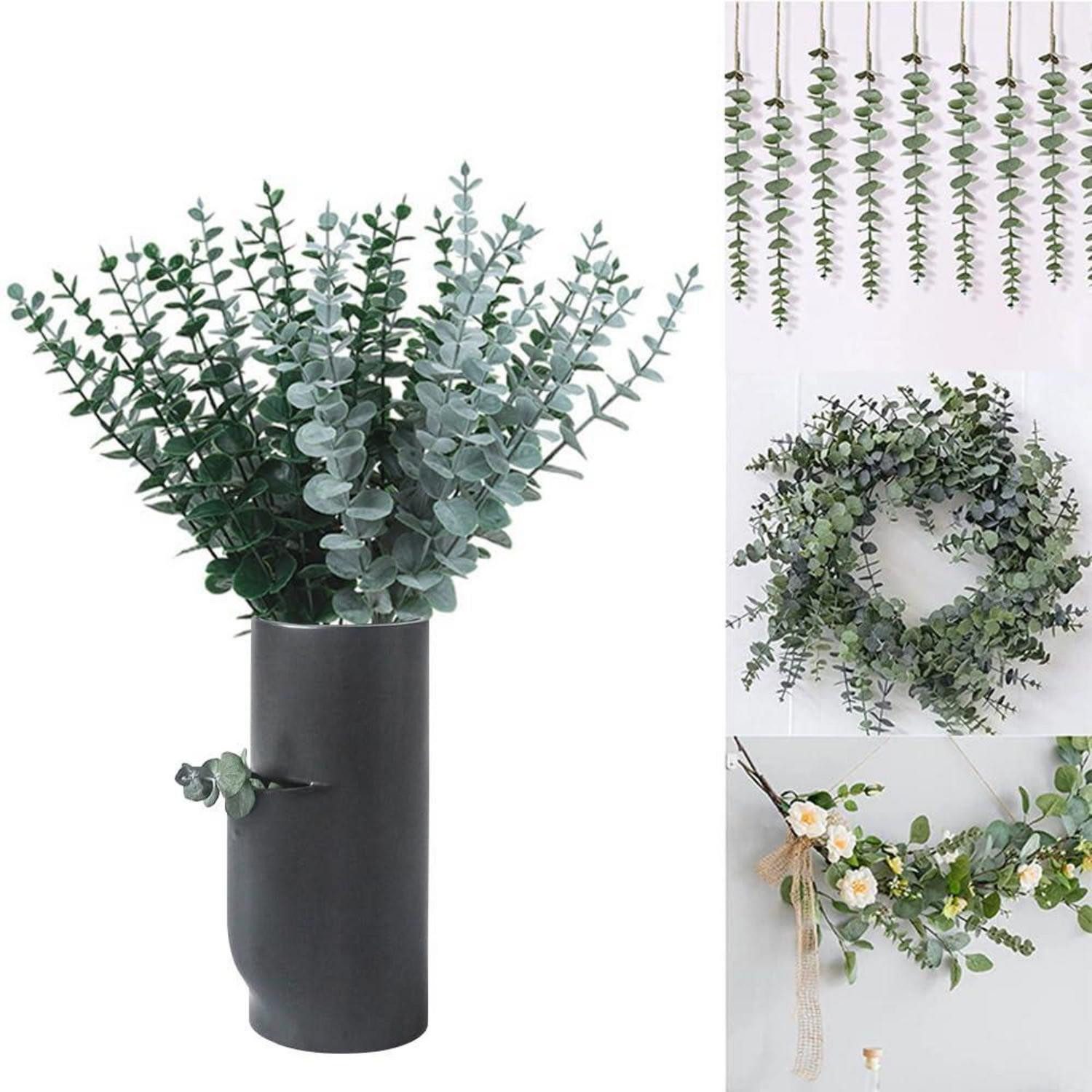 Kunstzweig Künstliche Eukalyptus Zweige Deko 38cm 30er Set, LuxusKollektion, Höhe 1 cm