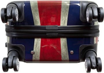 Warenhandel König Hartschalen-Trolley Union Jack, 4 Rollen, mit Motiv, Dehnfalte zur Vergrößerung des Packvolumens (Gr. L und XL)