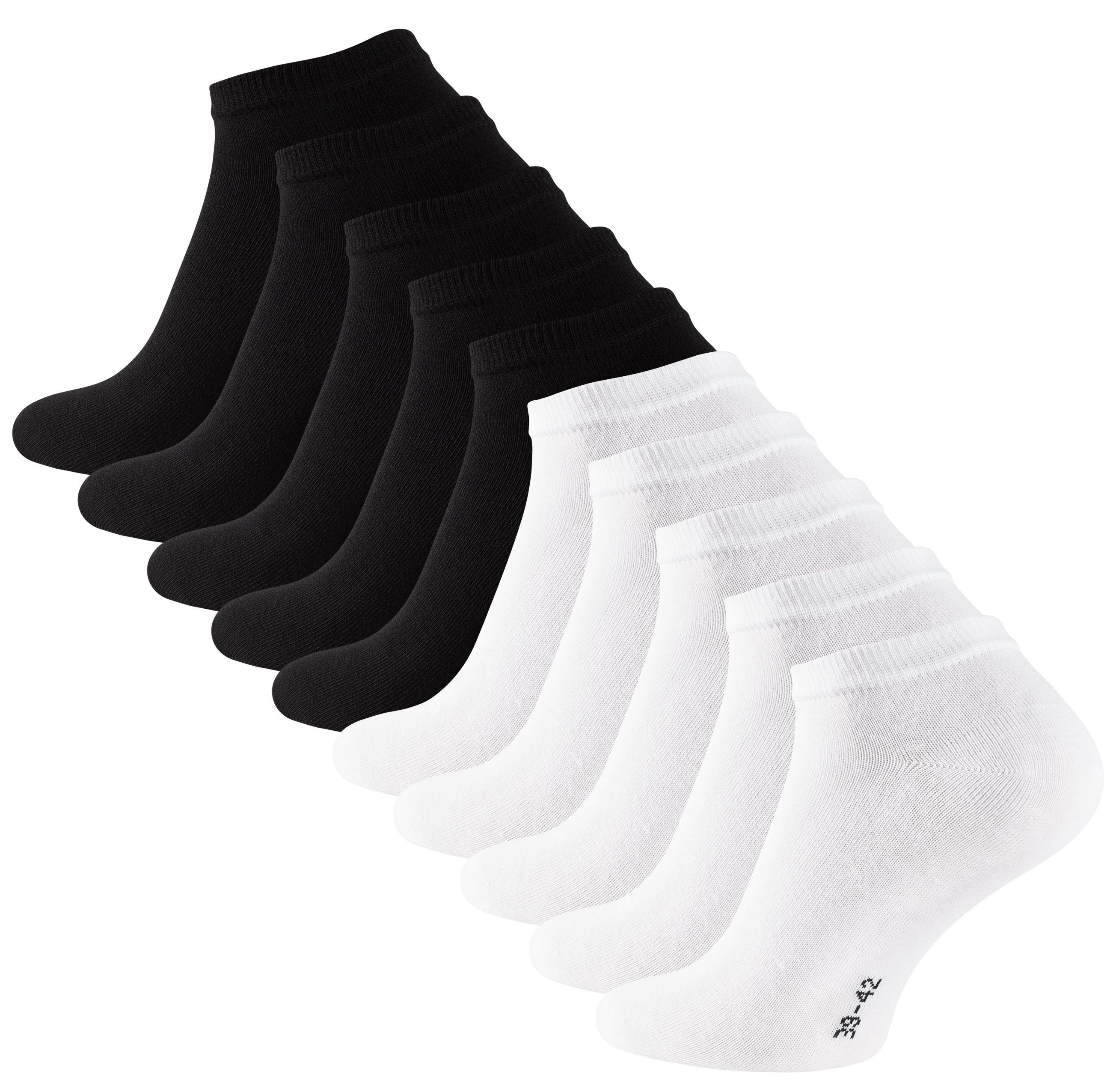 Cotton Prime® Sneakersocken (10-Paar) in angenehmer Baumwollqualität Schwarz/Weiss