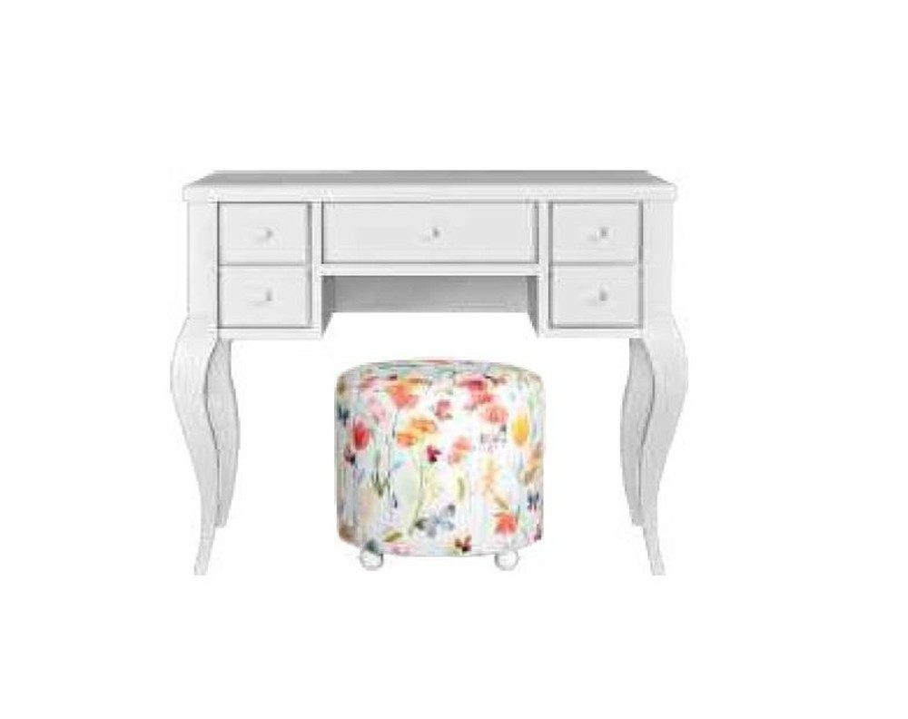 JVmoebel Schminktisch Weißes Holz Hocker Set für Kinder mit modernem Design (Set, 2-St), Made in Europa