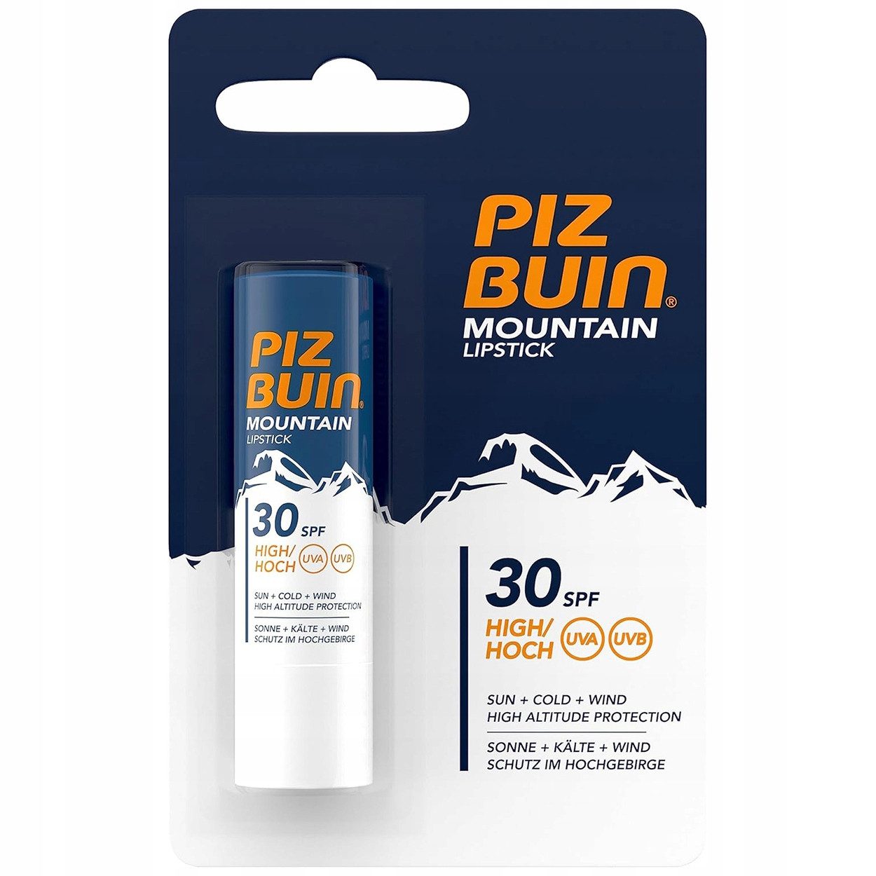 Piz Buin Lippenbalsam Piz Buin Mountain Lippenpflegestift LSF 30 UVA/UVB 4.9 g, 1-tlg., Schützt vor Sonne sowie Wind und Kälte beim Wintersport
