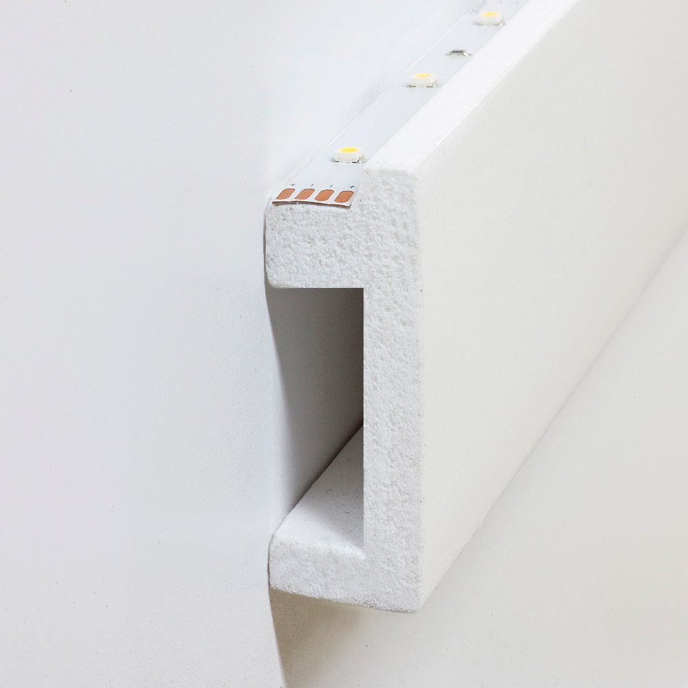 Homestar Zierleiste Wandleiste Fußleiste CU, (20 x 60 mm) Länge 2m, LED -fähig, zum kleben, Styropor, überstreichbar