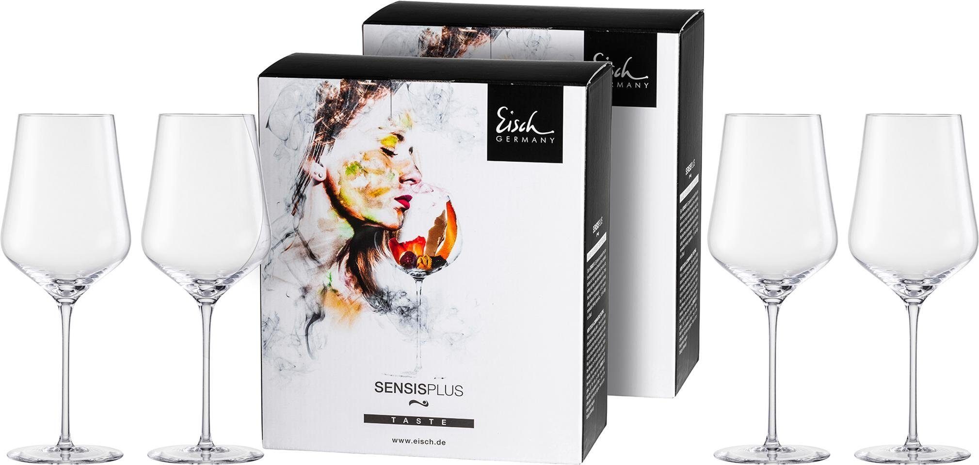 Eisch Germany Rotweinglas Sky SensisPlus, 4-tlg., Kristallglas, (Bordeauxglas), Bleifrei, 620 ml, 4-teilig