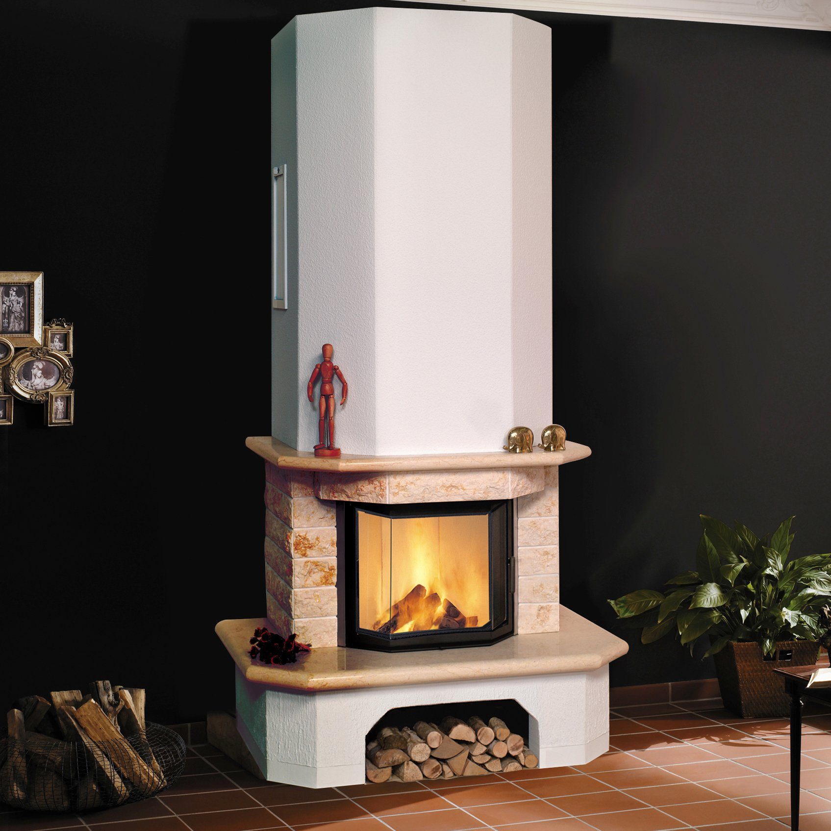 HARK Kaminbausätze »Aspen echter Mamor classico-beige«, 8 kW, Zeitbrand, Au günstig online kaufen